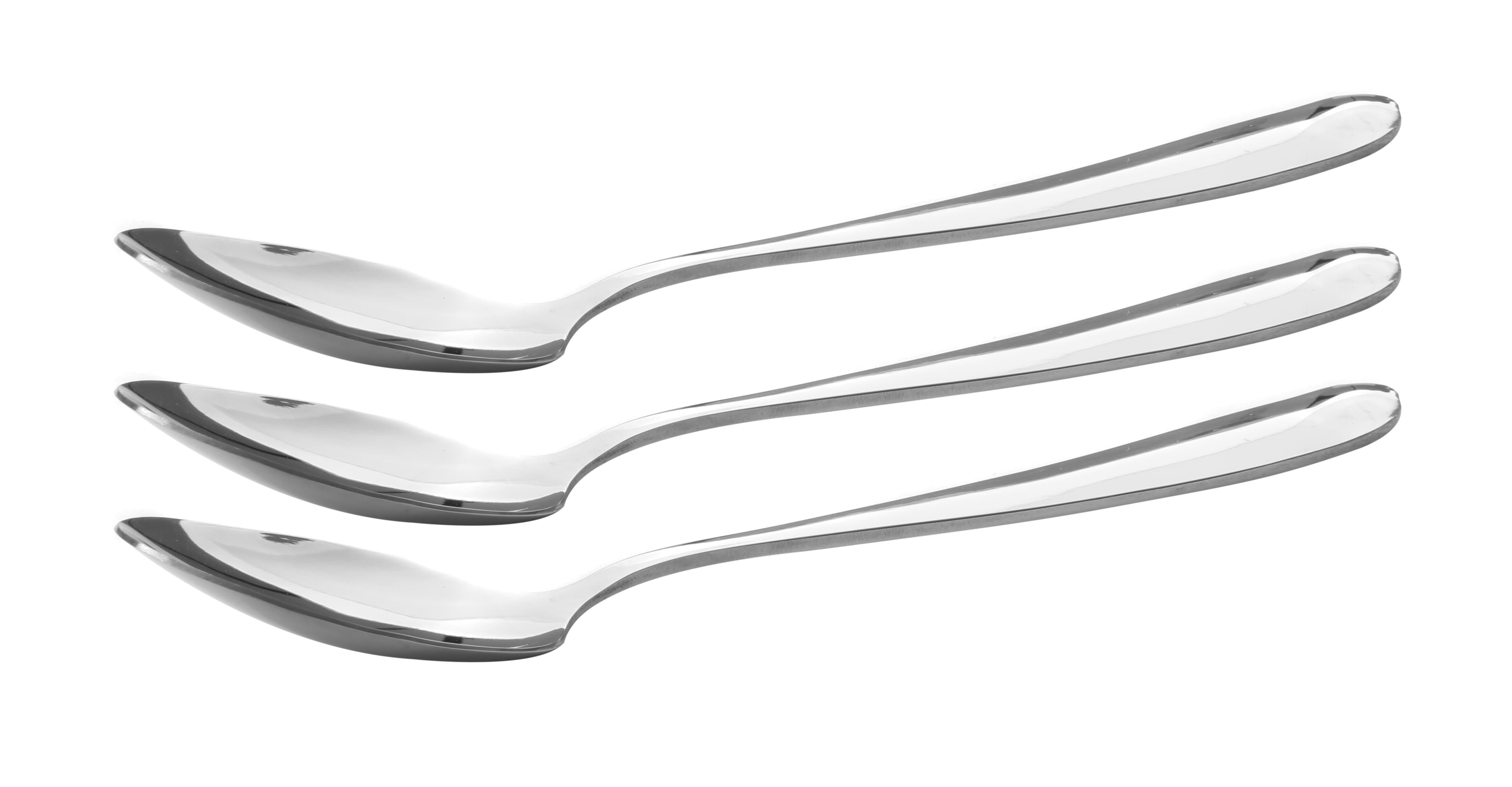 Royalford 3Pcs Ts Tea Spoon - Plain Pattern Cutlery, Dishwasher Safe, Mirror Polished, Ergonomic