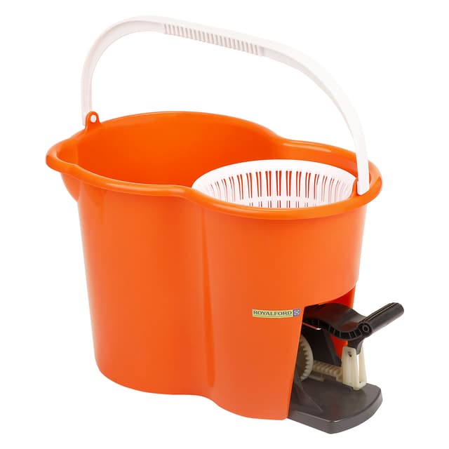 ممسحة ارضيات 360 درجة لون برتقالي من رويال فورد Royalford RF4238 360 Mop and Bucket Set - 175158