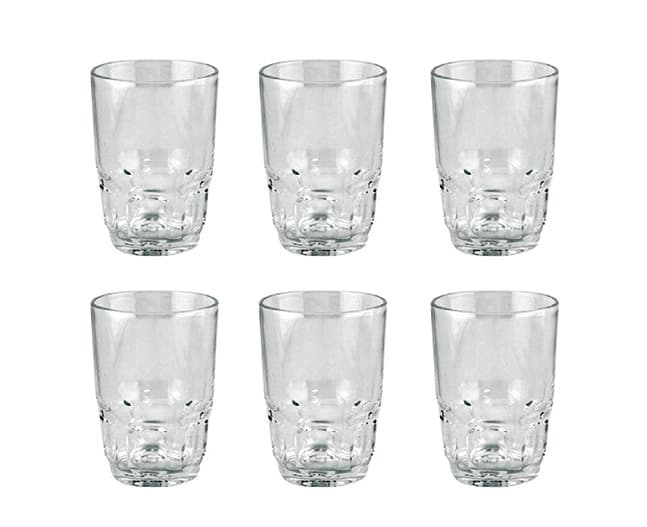 طقم كاسات عصير زجاجي 6 قطع 250 مل Royalford - 250ml 6Pcs Glass - Portable Drinking Glass