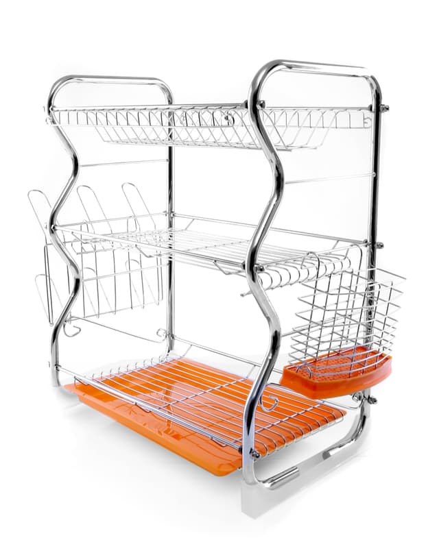سلة تجفيف الصحون ( 3 رف ) - فضي Royalford - Dish Rack With Cutlery Holder
