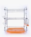 سلة تجفيف الصحون ( 3 رف ) - فضي Royalford - Dish Rack With Cutlery Holder
