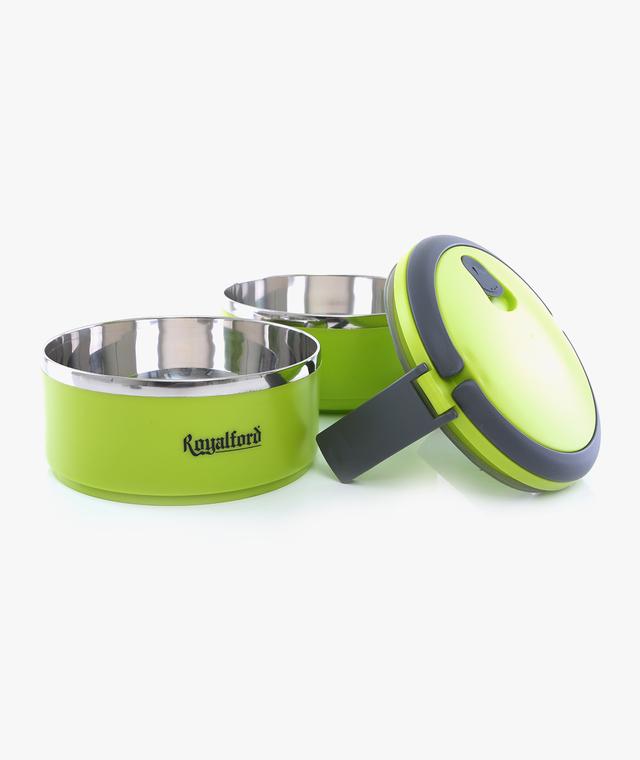 Royalford Double Layer Lunch Box - Leak-Proof & Airtight Lid Food Storage Container - High-Quality