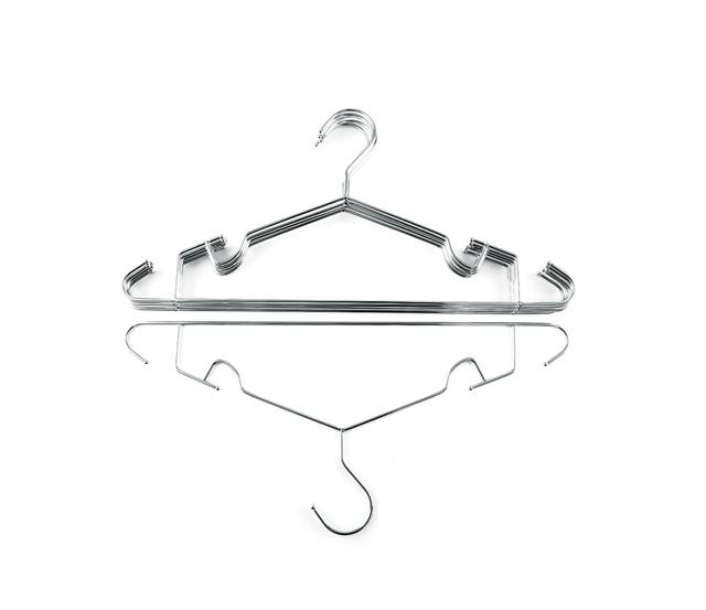 Royalford RF2575 Metal Hangers Set of 6 Pcs - Home Premium Coat Hangers Set for General Use - 360 Rotating Swivel Hook, for Ties - High-Quality Metal Construction, & Non-Slip Design - SW1hZ2U6MzY4ODY0