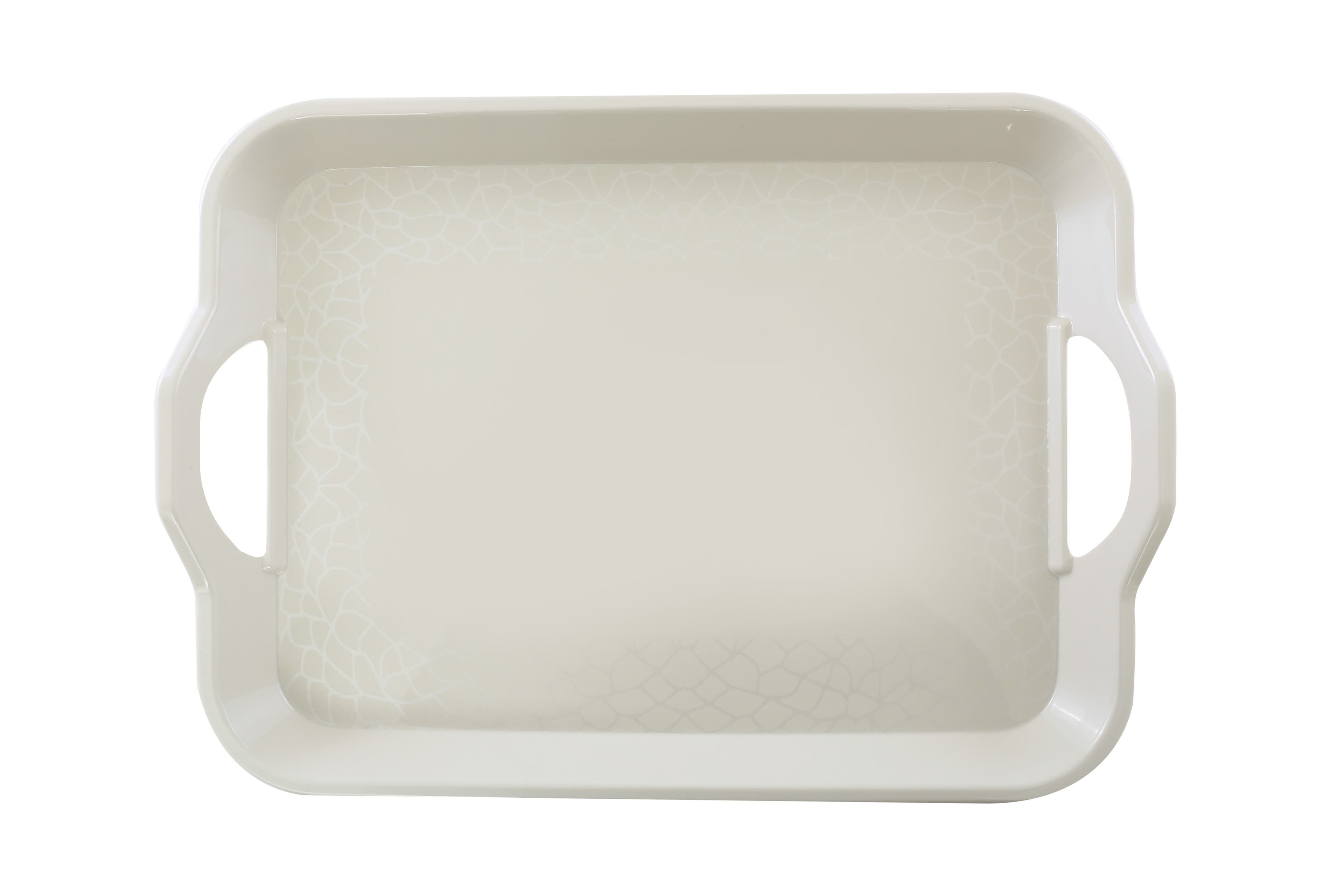 Royalford 17.5" Melamine Ware Handle Tray - Comfortable Handle,Serving Tea Coffee Tray