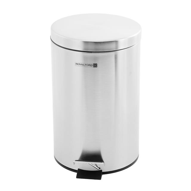 Royalford Stainless Steel Pedal Bin, 12L - Fingerprint Proof, Rust Resistant, Odor Free & Hygienic - SW1hZ2U6MzY5Njkw