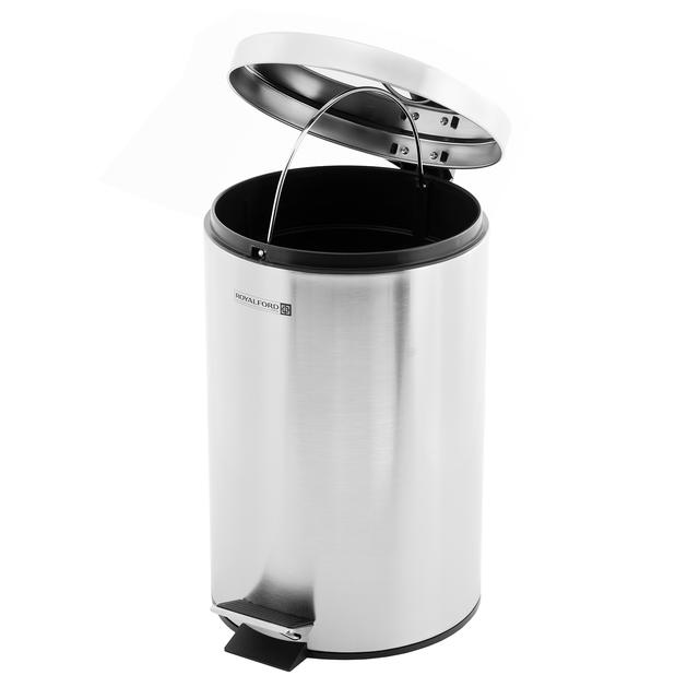 Royalford Stainless Steel Pedal Bin, 12L - Fingerprint Proof, Rust Resistant, Odor Free & Hygienic - SW1hZ2U6MzY5Njk2