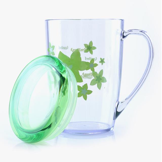 Royalford 350Ml Acrylic Cup With Lid - Large Coffee Mug, Floral Design, Durable, Safe & Lightweight - SW1hZ2U6Mzg3MTc3