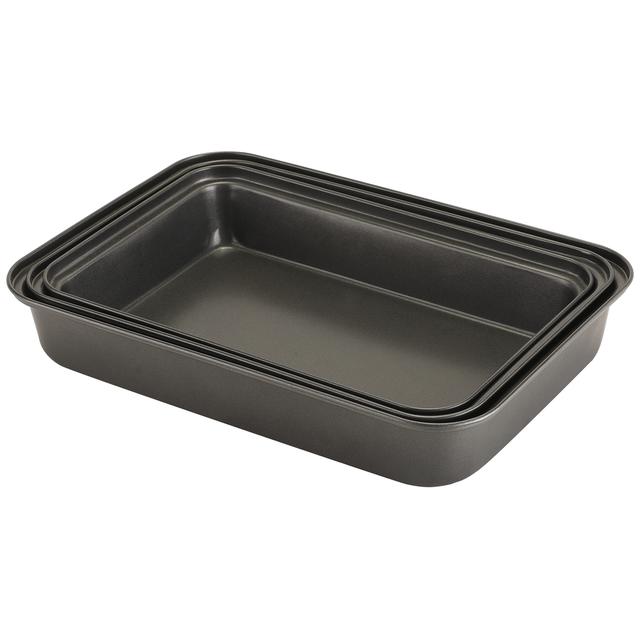 Royalford Rectangular Roaster Tin Set, 3 Pcs - SW1hZ2U6NDI3NzYx