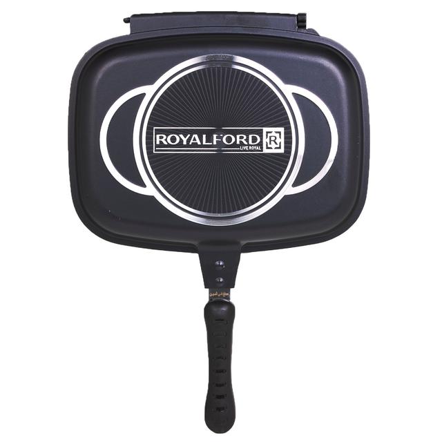 Royalford Double Grill Pan, 32 Cm - Die-Cast Double Sided Non-Stick Griddle Pan - Foldable Flipping - SW1hZ2U6MzkwNTEx