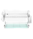 سلة تجفيف صحون ( 2 رف ) - فضي Royalford -  Metal Dish Rack with Cutlery Holder