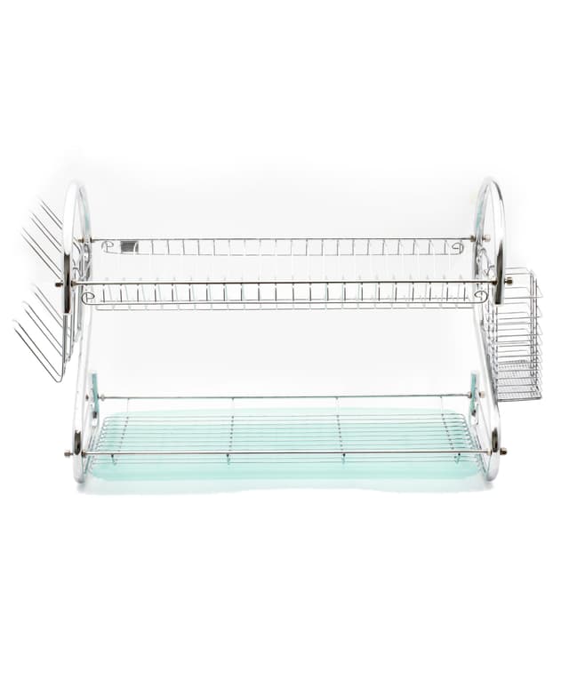 سلة تجفيف صحون ( 2 رف ) - فضي Royalford -  Metal Dish Rack with Cutlery Holder