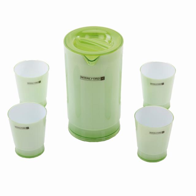 Royalford Water Jug With Glasses - Bpa Free 2L Water Pitcher Jug With 4 Cups (5 Pcs) - SW1hZ2U6MzkzNzky