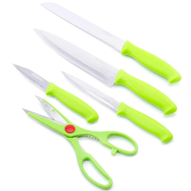 Royalford Stainless Steel 5 Knife Set With Cutting Board - All-In-One Solution For Your Kitchen Need - SW1hZ2U6MzgyODI1