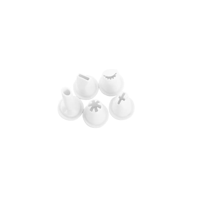 كيس تزيين الكيك مع 5 أشكال من القمع المختلفة رويال فورد Royalford RF1661-IB6 5 Nozzle Set with Icing Bag - Icing Piping Cream Pastry Bag DIY Cake Decorating Tools & Dishwasher Safe | Ideal for Icing cakes, pastries, cupcakes | Made of PVC Material