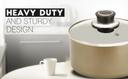 Royalford 20Cm Non-Stick Enamel Aluminium Saucepan With Glass Lid - Portable Cool Touch Handle - SW1hZ2U6MzgwODQ4