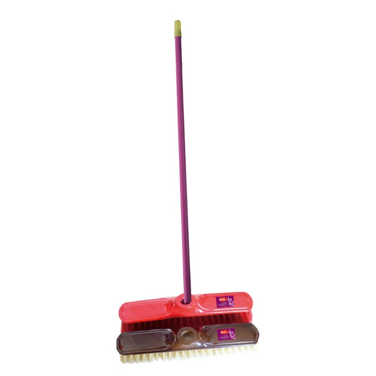 Royalford Long Floor Broom With Strong Iron Handle - Upright Long Handle Broom With Stiff Bristles