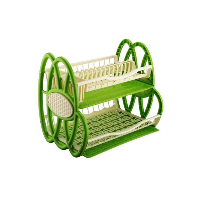 Royalford 2 Tiered Kitchen Dish Drainer Drying Rack - Multi-Purpose Draining Board With Drip Tray - SW1hZ2U6Mzk0NTkz