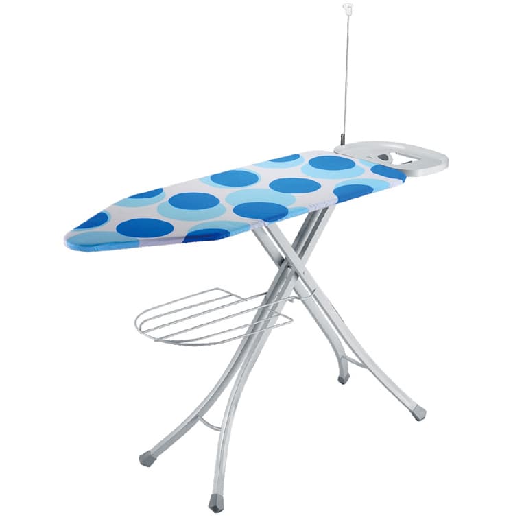 Royalford RF1965IB 127 x 46 cm Ironing Board with Steam Iron Rest, Heat Resistant, Contemporary Lightweight Iron Board with Adjustable Height and Lock System (White & Blue)