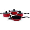 طقم الاواني غير اللاصق 8 قطع باللون الاحمر من رويال فورد oyalford RF6082 8 Pcs Aluminum Non-Stick Cookware Set