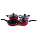 طقم الاواني غير اللاصق 8 قطع باللون الاحمر من رويال فورد oyalford RF6082 8 Pcs Aluminum Non-Stick Cookware Set