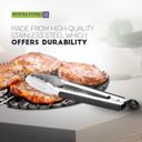 Royalford Stainless Steel Food Tongs - Non-Slip & Easy Grip Stainless Steel Handle - Smart Locking - SW1hZ2U6MzczNDQy