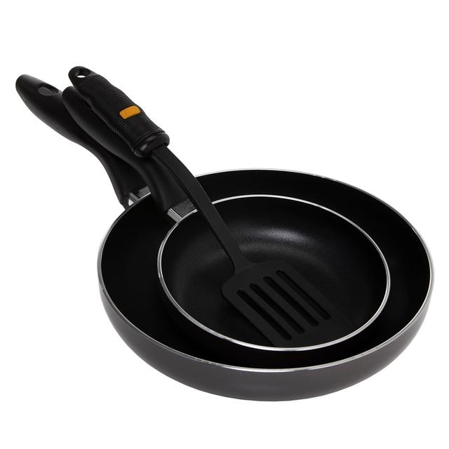 Royalford Frying Pan Deluxe Value Set - Portable Non-Stick Coating With Cool Touch Handle - SW1hZ2U6Mzg1Mjc5