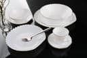 Royalford 40 Piece Dinner Set,Beautiful Shell Design with Gold Rim,Stylish Square Plates,Durable and Economical,Perfect for Dining and Gifting - 185693