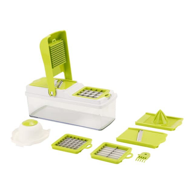 قطاعة خضار يدوية بلاستيك صلب رويال فورد Royalford Multi-Purpose Vegetable Chopper - Mandolin Dicer With Easy Interchangeable Slice Blades - 170763