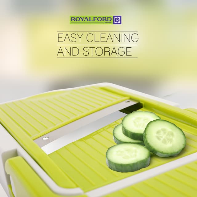 قطاعة خضار يدوية بلاستيك صلب رويال فورد Royalford Multi-Purpose Vegetable Chopper - Mandolin Dicer With Easy Interchangeable Slice Blades - 170756