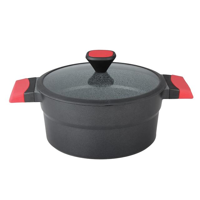 Royalford Die-Cast Aluminium Casserole 32 Cm- Durable Marble Coating, High-Quality Aluminium - SW1hZ2U6MzcxNjM0