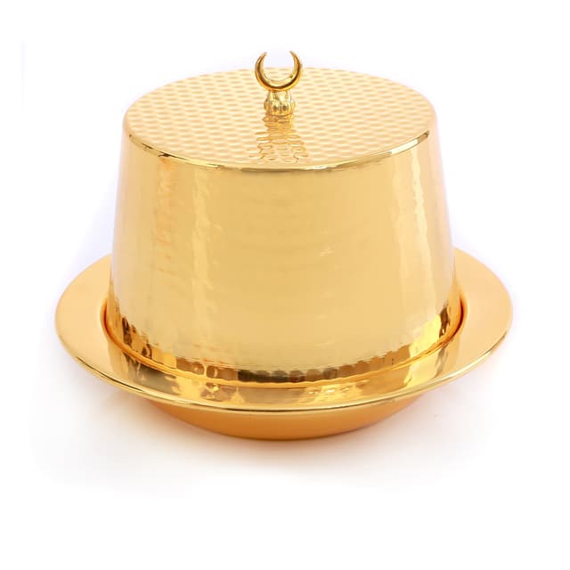 Royalford Golden Dry Fruit Tray With Dome Lid - Multi Purpose Container To Store Dry Fruits, Namkeen