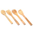 Royalford 5 Pcs Carbonized Bamboo Kitchen Tools - Turner, Spaghetti, Slotted Turner & Spoon Kitchen - 171255