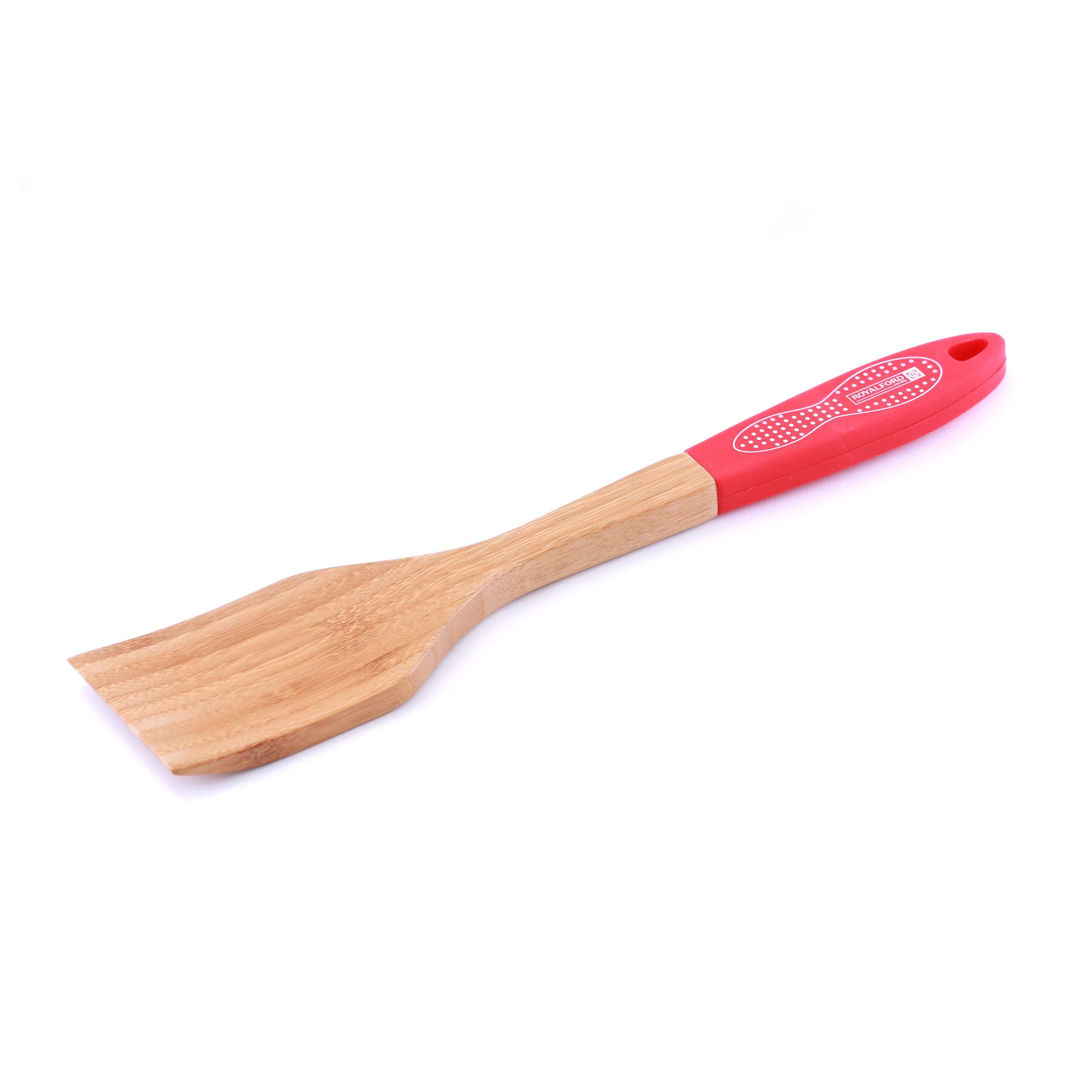 Royalford Wooden Spatula - Ultra Stylish Heat Resistant Turner/Fish Slice with Long Handle - Ideal Flipper Spatula for Flipping Lifting Serving Eggs Omelette Pancakes Fish Burgers