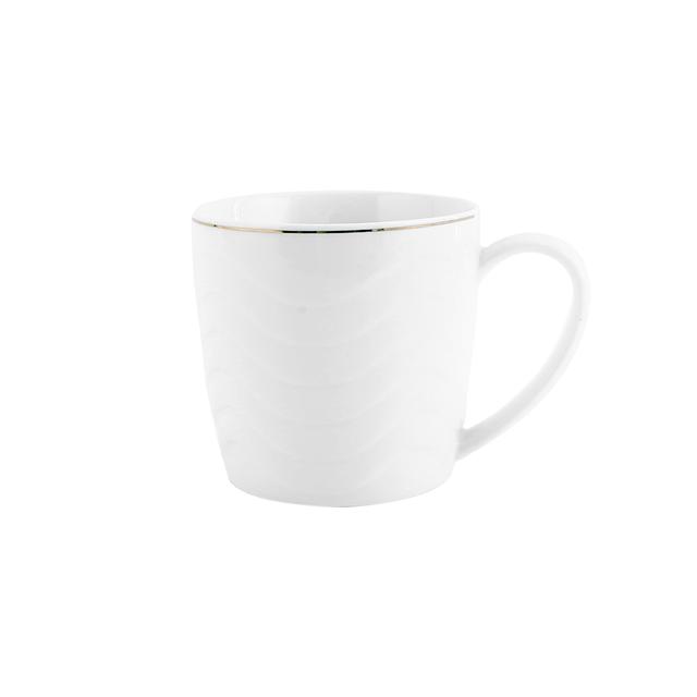 Royalford 12Oz Bone Wave Coffee Mug - Large Coffee & Tea Mug, Traditional Extra Large Tea Mug, Thick - SW1hZ2U6Mzg3NDQ0