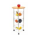 Royalford 3 Tier Fruit Basket - Stainless Steel Kitchen Cart Trolley with Locking Wheels Large Capacity Fruit Bowls Wired Fruit Vegetable Bowl Basket | Modern Kitchen Countertop Storage Stand - SW1hZ2U6Mzk0MTEw