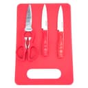 Royalford Kitchen Knife Set 4 Pc - Includes 2 Knife Set With Cutting Board And A Scissor - All-In-One