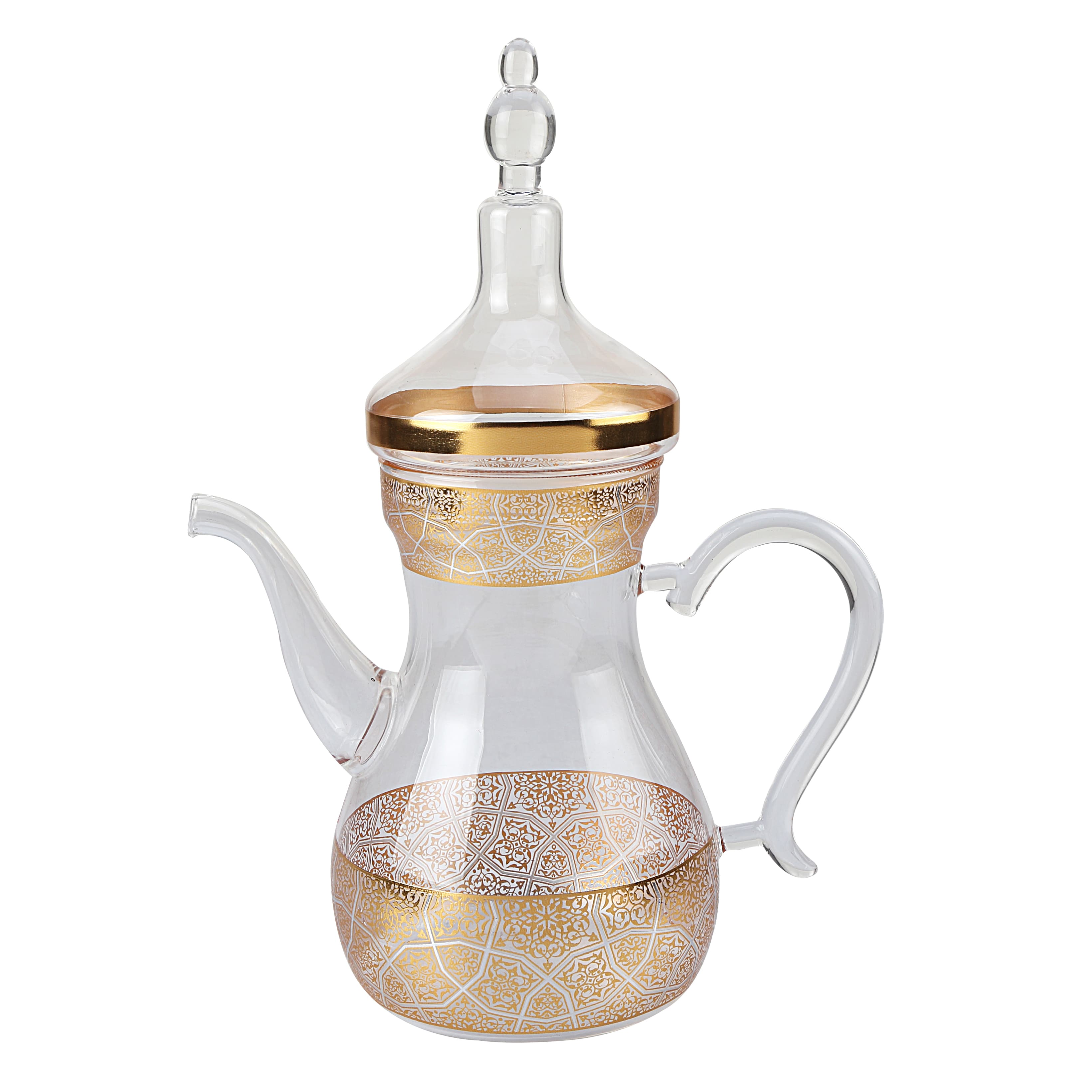 ابريق الشاي و القهوة زجاجي شفاف من رويال فورد Tea Pot White Heavyduty Durable Material Prevent Breakages