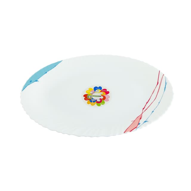 Royalford 14" Opal Oval Plate With Art Flower Design - Pasta Plates