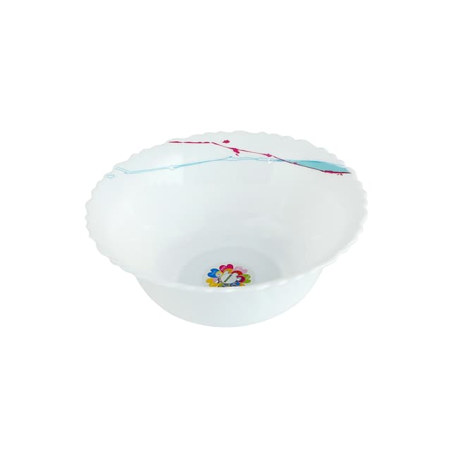 طبق عميق أوبال 8 بوصة Royalford - 8-Inch Opal Ware Round Serving Bowl Artflower Design