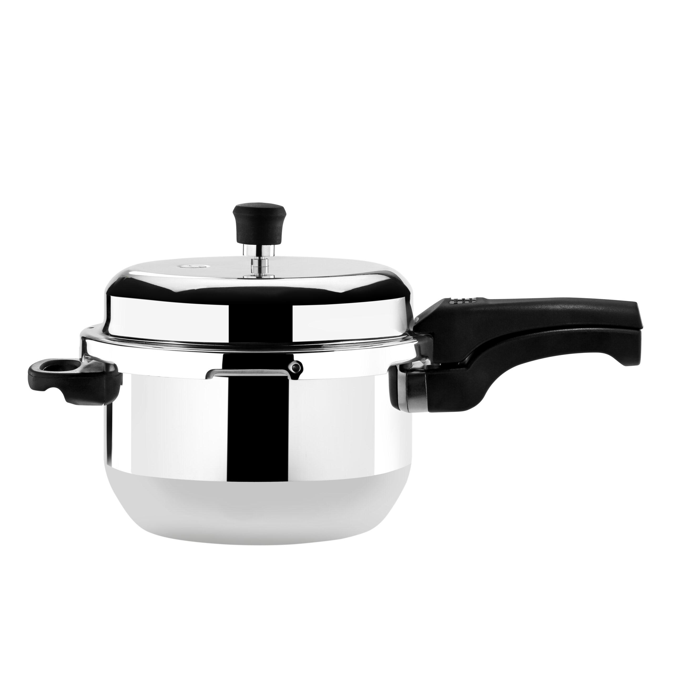 Royalford 5L Stainless Steel Pressure Cooker - Comfortable Handle