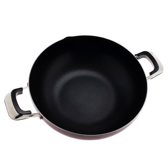 Royalford Gourmet Non-Stick Wok & Lid 28cm, Frying Pan Set, Black-Coated Aluminum Saucepan Cookware