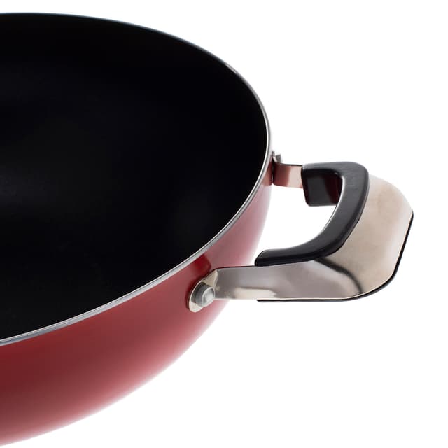 Royalford Gourmet Non-Stick Wok & Lid 28cm, Frying Pan Set, Black-Coated Aluminum Saucepan Cookware