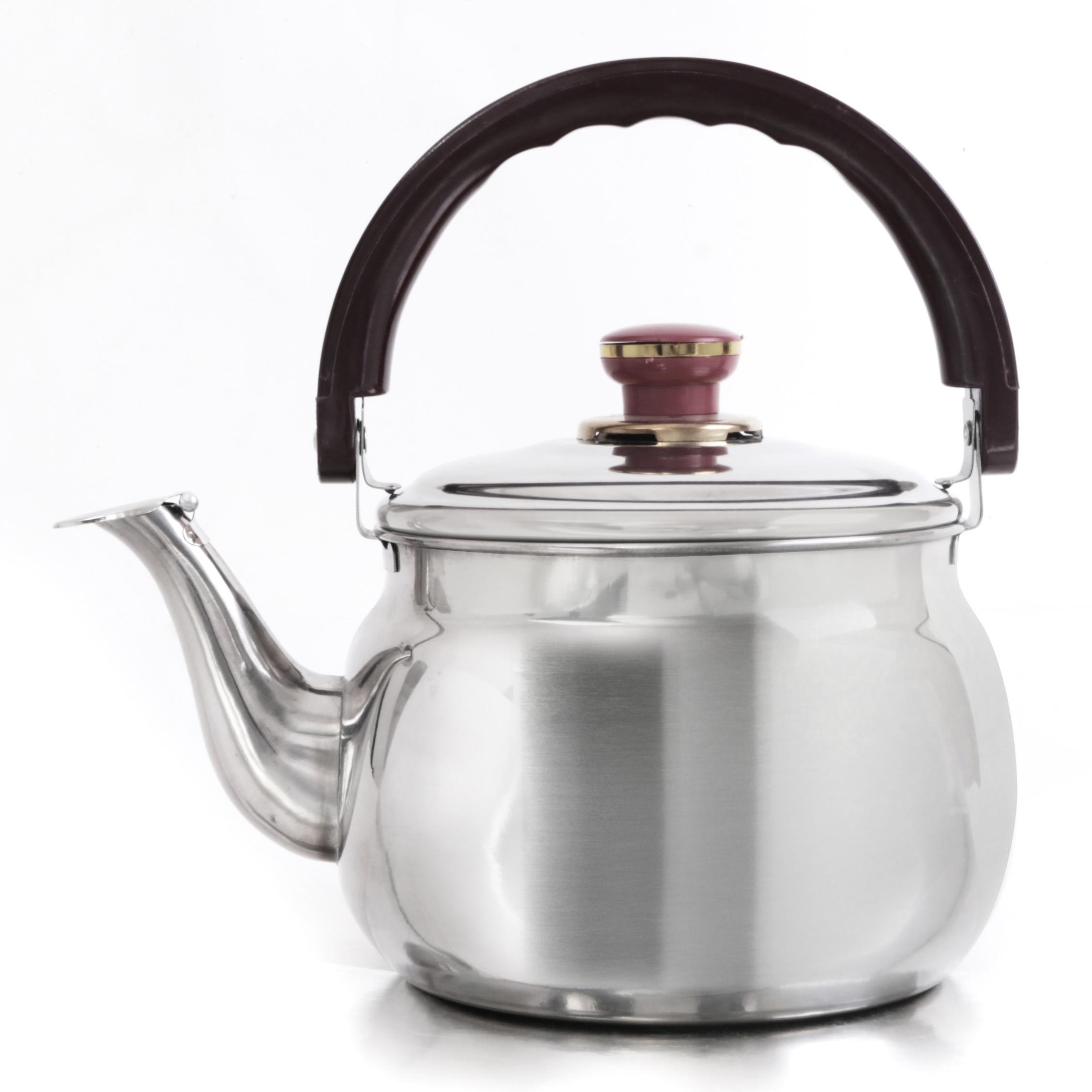 Royalford 2.7L Stainless Steel Kettle Portable Whistling Tea Kettle with Heat Resistant Handle | Ergonomic Pouring Spout | Compatible with Gas, Induction, Hot Plate, Halogen, & Ceramic Tops