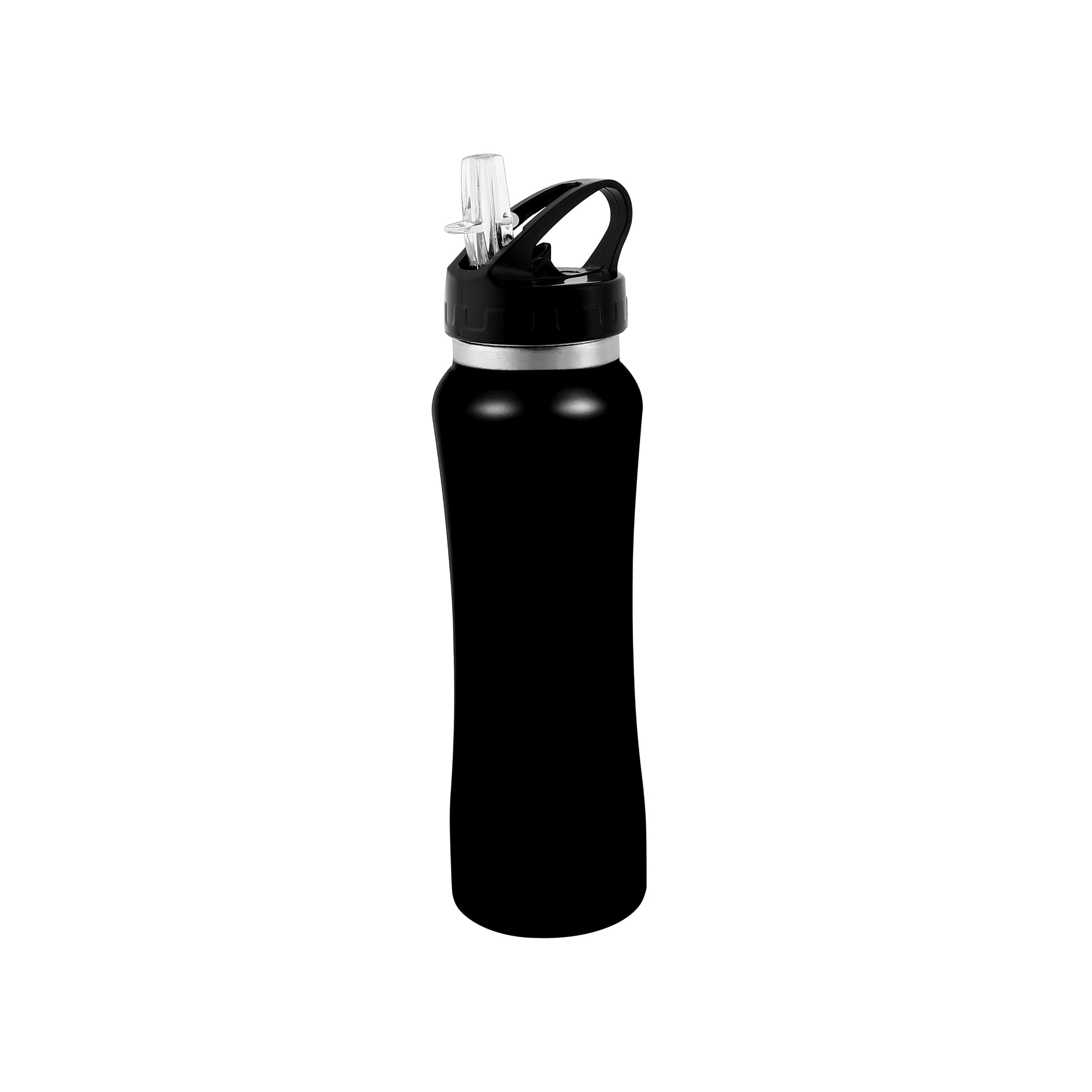 حافظة مياه رياضية ستانلس - 750 مل - أسود Stainless Steel Sports Water Bottle - Royalford