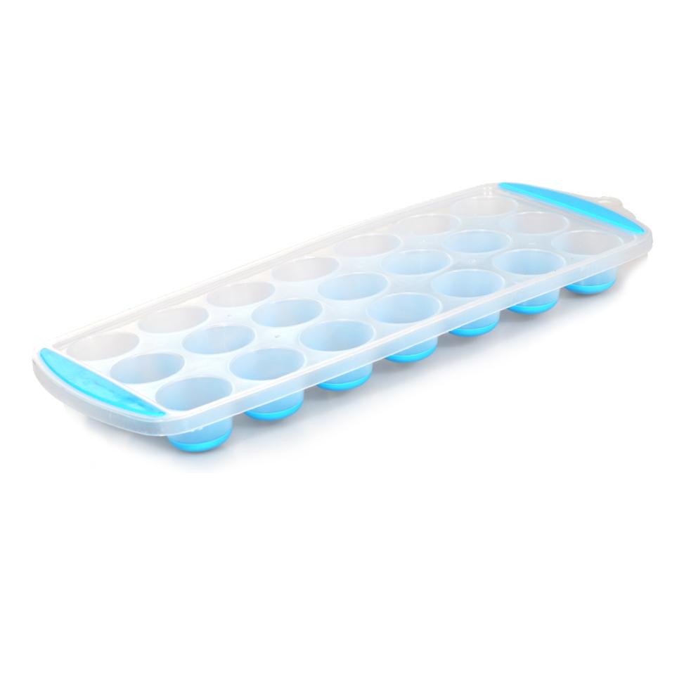 Delcasa Ice Tray With Lid - 21 Cubes Ice Tray Bpa Free Moulds With Non-Spill Lid, Easy Release