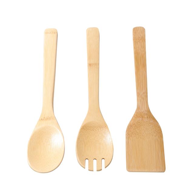 Delcasa 3Pcs Bamboo Kitchen Tools Set - Wooden Solid Turner, Spatula, & Slotted Spatula Kitchen - SW1hZ2U6NDEwMTY0