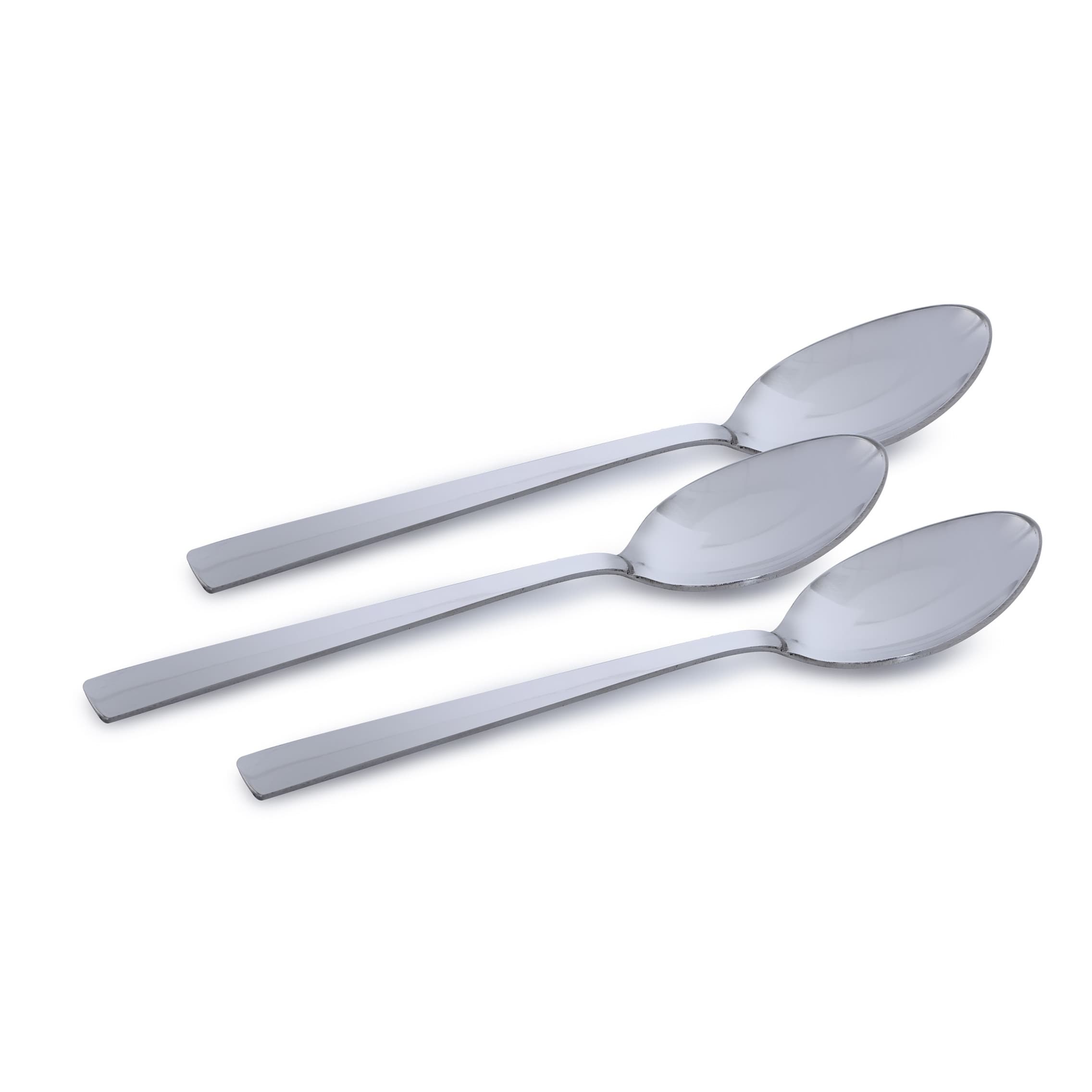 Delcasa 3 Pcs Stainless Steel Tea Spoon - Plain Pattern Cutlery, Dishwasher Safe, Mirror Polished