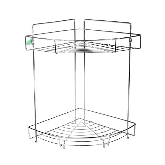 Delcasa 2 Layer Ss Corner Rack - Storage Shelf - Bathroom Storage Shelves And Racks Stainless Steel - SW1hZ2U6NDI2MDU2