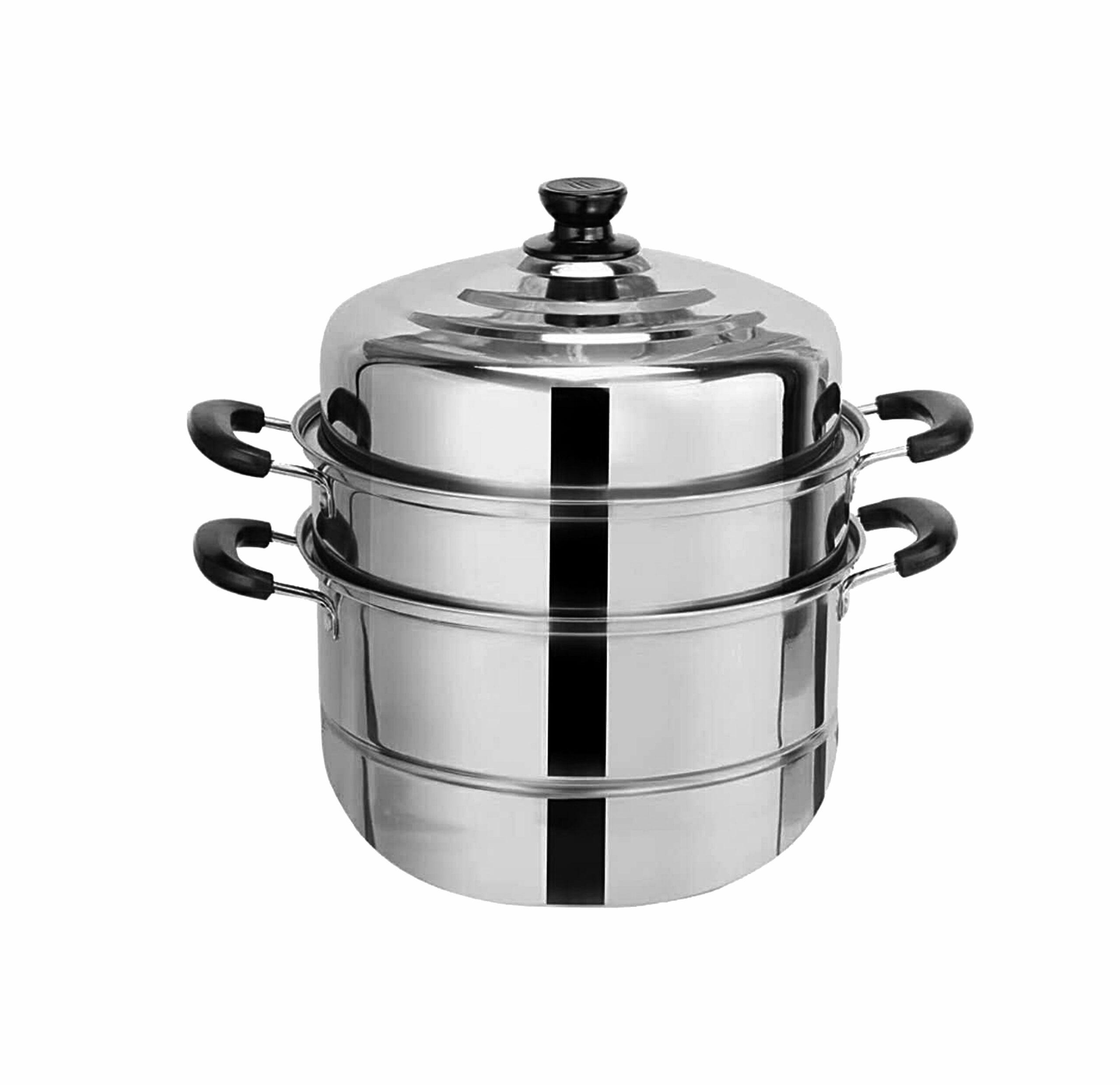 Delcasa Induction-Safe Stainless Steel Large 3-Tier Food Steamer Pot With Lid
