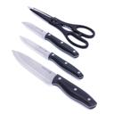 Royalford 5Pcs Kitchen Tool Set - Potable Block, Stainless Steel, Black, 3 Piece Knife, Kitchen - SW1hZ2U6NDAwMDcz